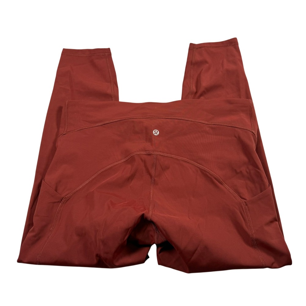 Lululemon Womens‎ Size 14 Power Thru High Rise Tight Date Brown Pockets Leggings